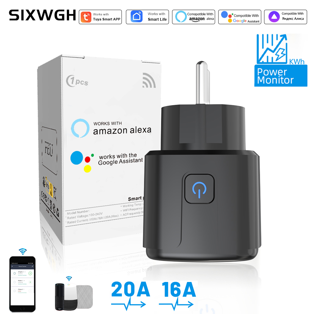 Smart Home Web - Tuya Smart Socket WiFi-afstandsbediening EU-stekker met