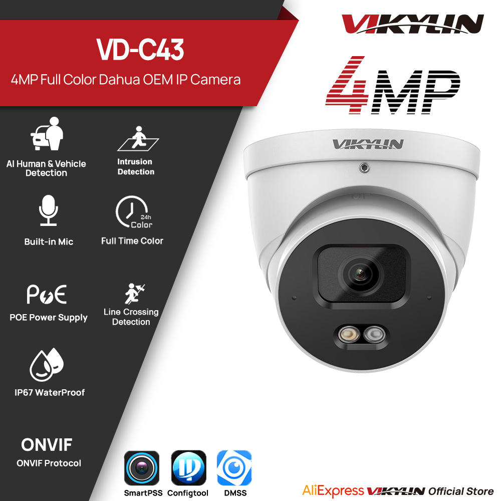 Smart Home Login - VIKYLIN 4MP Full Color IP-beveiligingscamera Ingebouwde