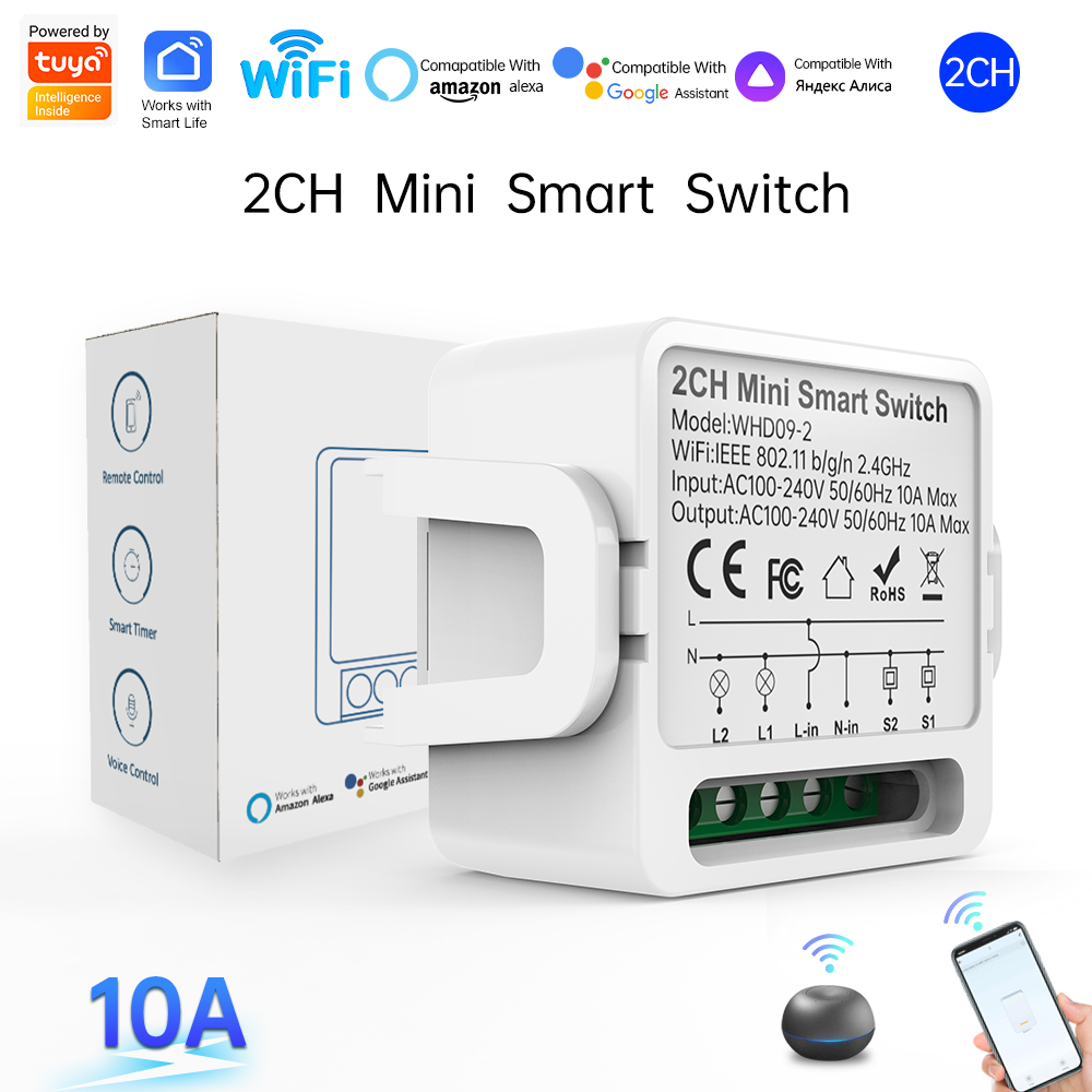 Smart Home Google Assistant - 2-weg Tuya Smart Switch 2-voudige slimme