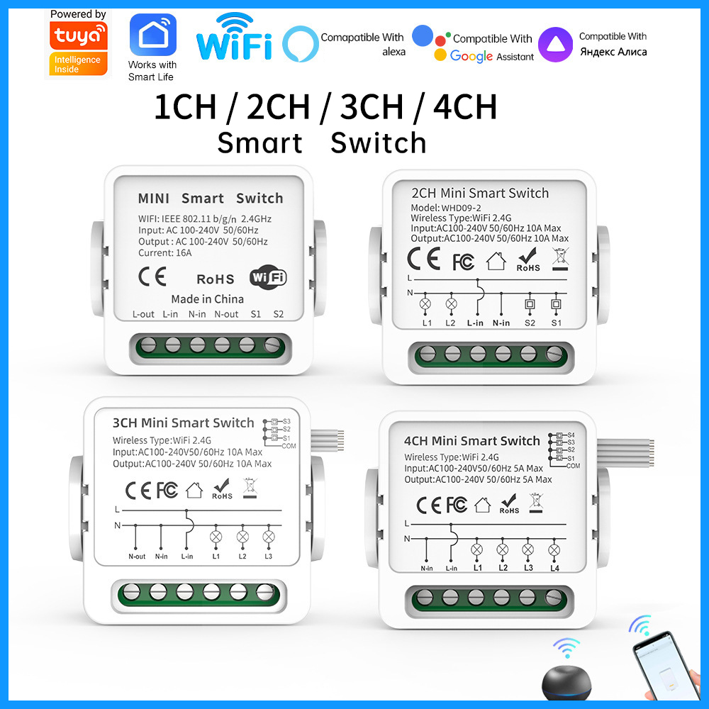 Tuya WiFi Smart Switch 1/2/3/4 - Smart Home Web recensie en prijs