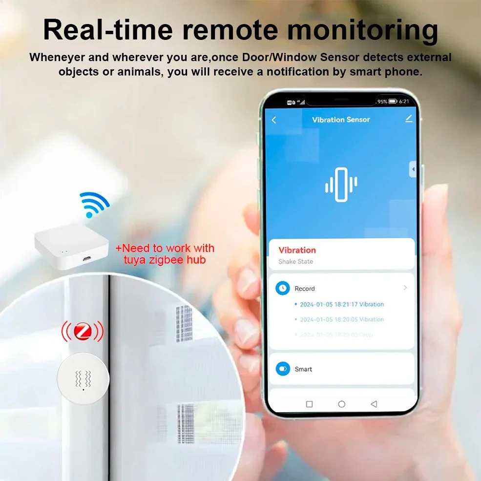 Tuya ZigBee Smart Vibration &  - Smart Home Google Assistant recensie en prijs