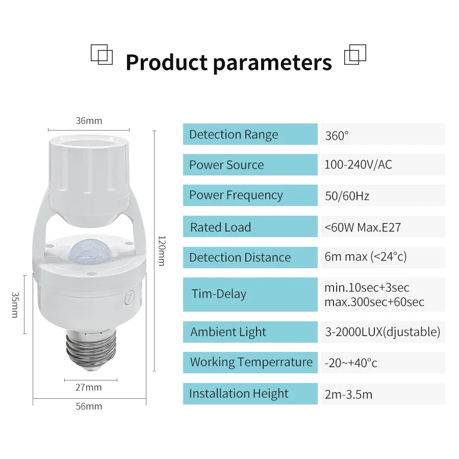 PIR Bewegingssensor E27 Lampvo - Smart Home Villa recensie en prijs